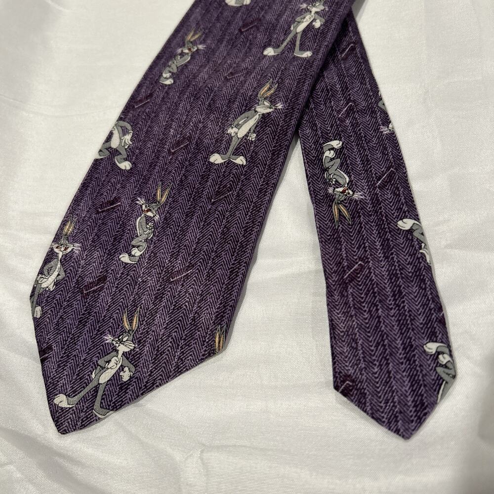 Looney Tunes Men's Polyester Tie 56 x 3.75 Bugs Bunny Cartoon Novelty Vintage